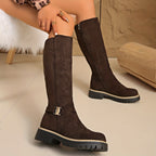 Women's Knee High Boots with Block Heel