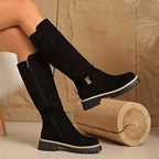 Women's Knee High Boots with Block Heel