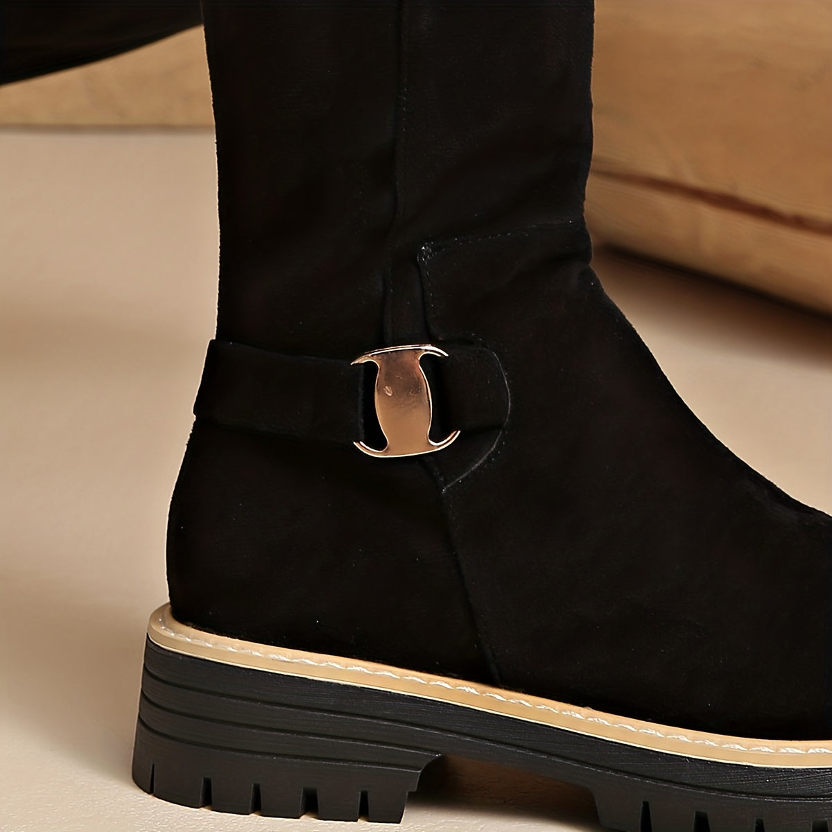 Women's Knee High Boots with Block Heel