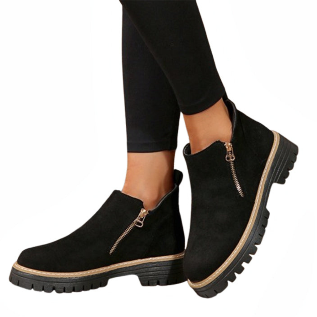 Women's Platform Ankle Boots with Side Zipper