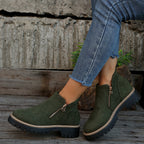 Women's Platform Ankle Boots with Side Zipper