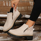 Women's Platform Ankle Boots with Side Zipper