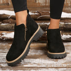 Women's Platform Ankle Boots with Side Zipper