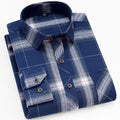 Men's Cool-Weather Button-Front Plaid Shirt - Blue