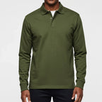 Men's Smart Casual Polo Shirt Long Sleeve Collared Top