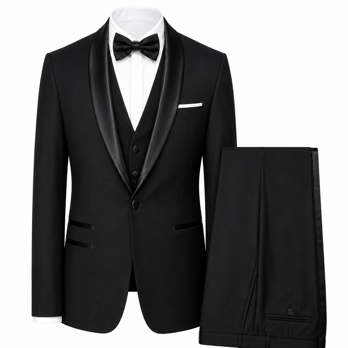 Men's Slim Fit Three Piece Tuxedo Shawl Collar Weddings