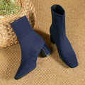 Women's Knit Ankle Boot with Block Heel