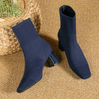 Women's Knit Ankle Boot with Block Heel