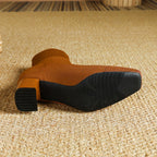 Women's Knit Ankle Boot with Block Heel