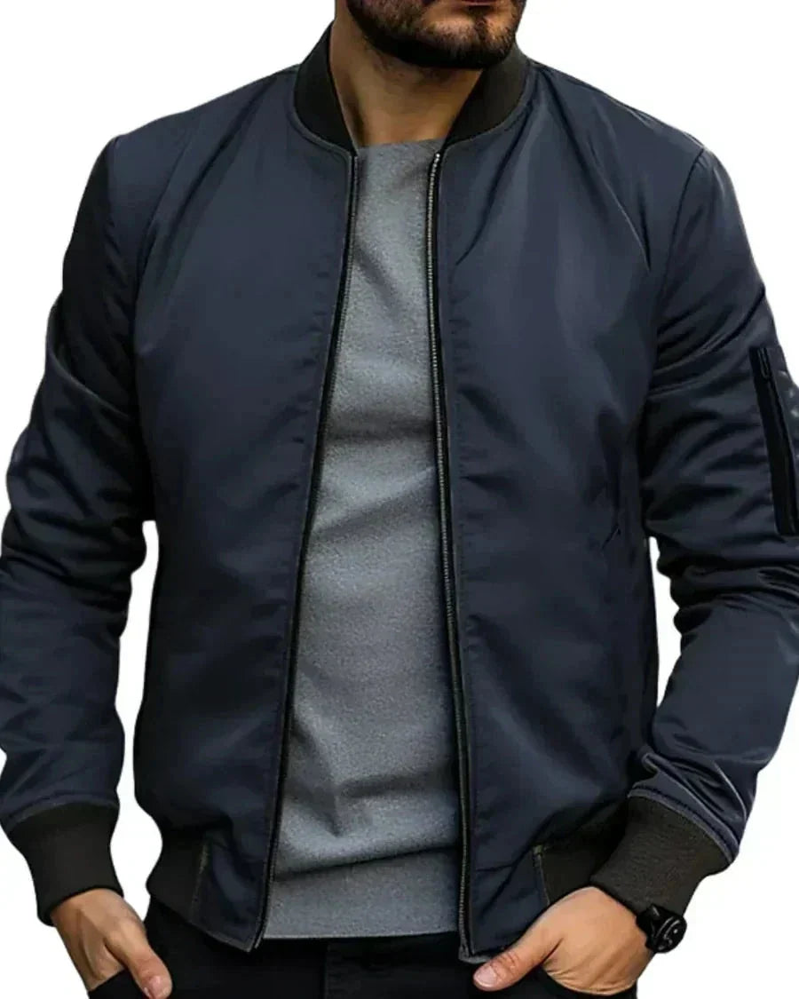 Men's Lightweight Bomber Jacket Sporty Zip Up Layer