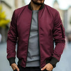 Men's Lightweight Bomber Jacket Sporty Zip Up Layer