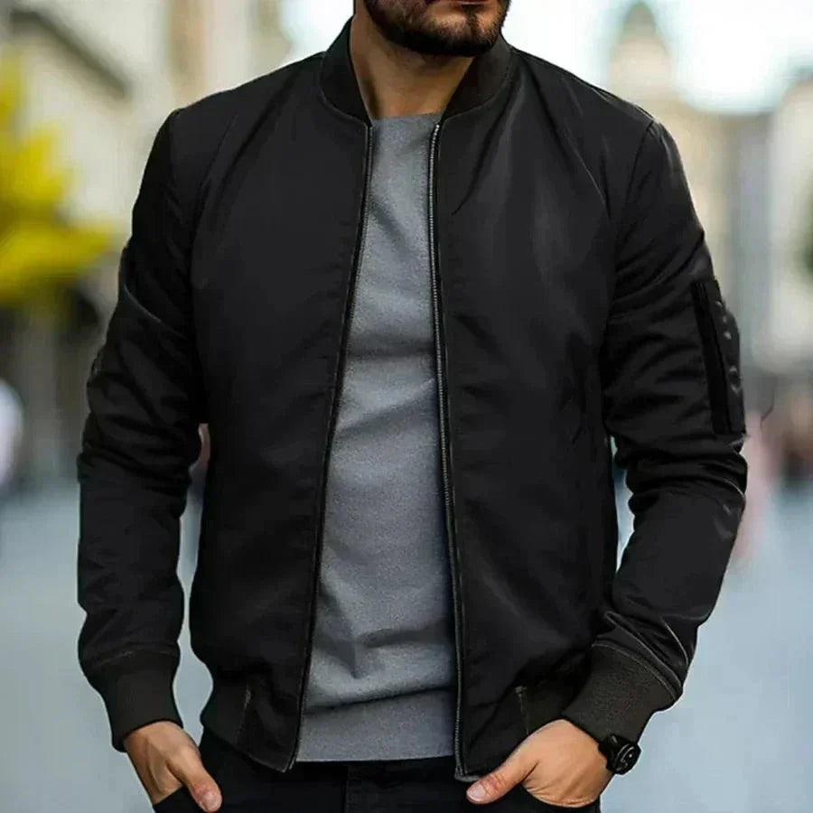 Men's Lightweight Bomber Jacket Sporty Zip Up Layer