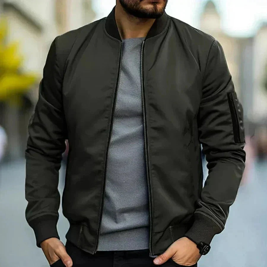 Men's Lightweight Bomber Jacket Sporty Zip Up Layer