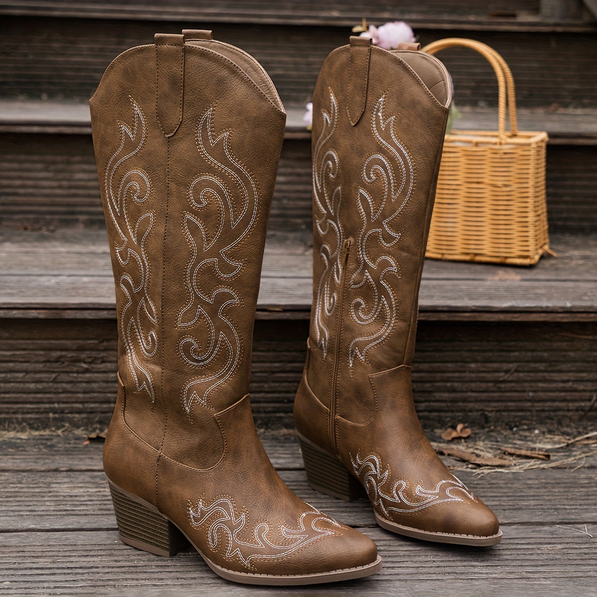 Women's Wide Calf Western Cowboy Boots