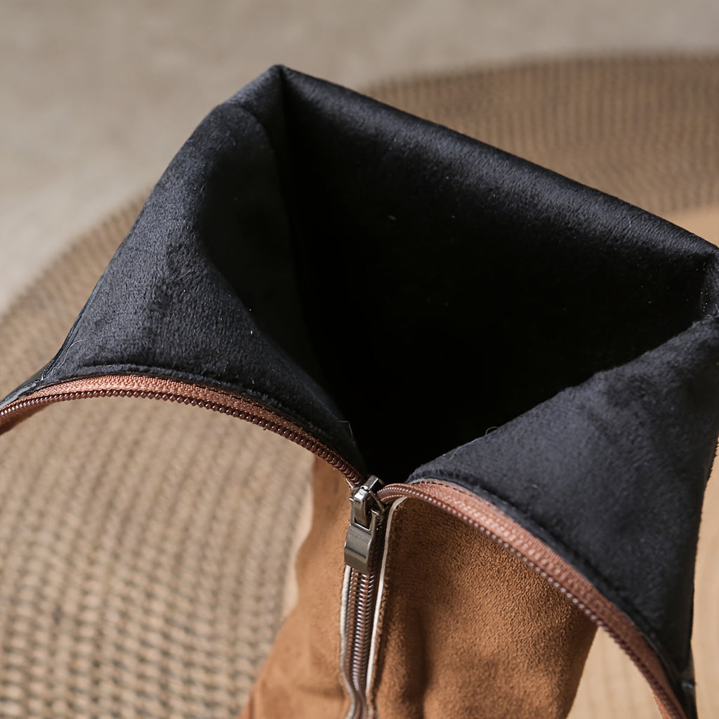 Women's Knee High Boots with Gold Button Detail
