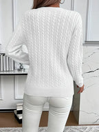 Women's Cable Knit Crew Neck Sweater