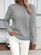 Women's Cable Knit Crew Neck Sweater