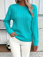 Women's Cable Knit Crew Neck Sweater