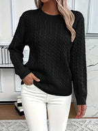 Women's Cable Knit Crew Neck Sweater