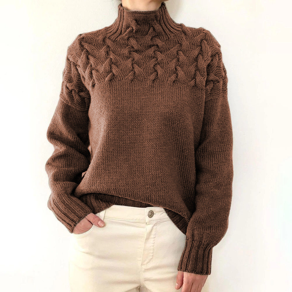 Women's Cable Knit Turtleneck Sweater