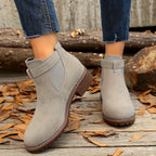 Women's Buckle Ankle Boot with Block Heel