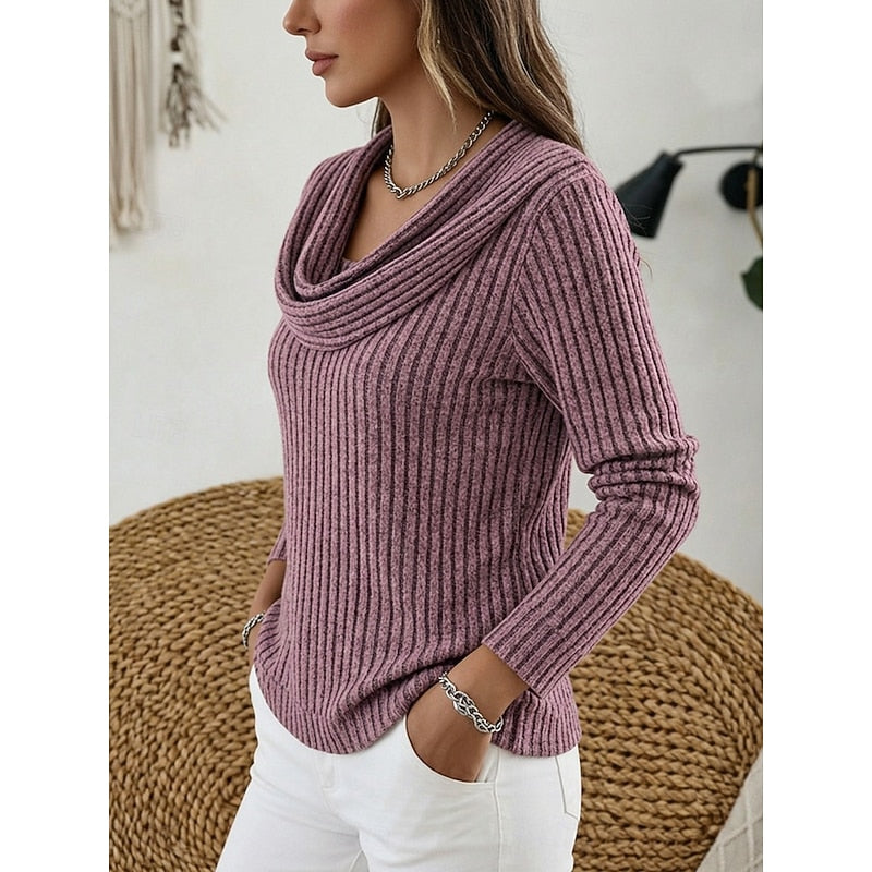 Women's Figure-Skimming Cowl Neck Sweater