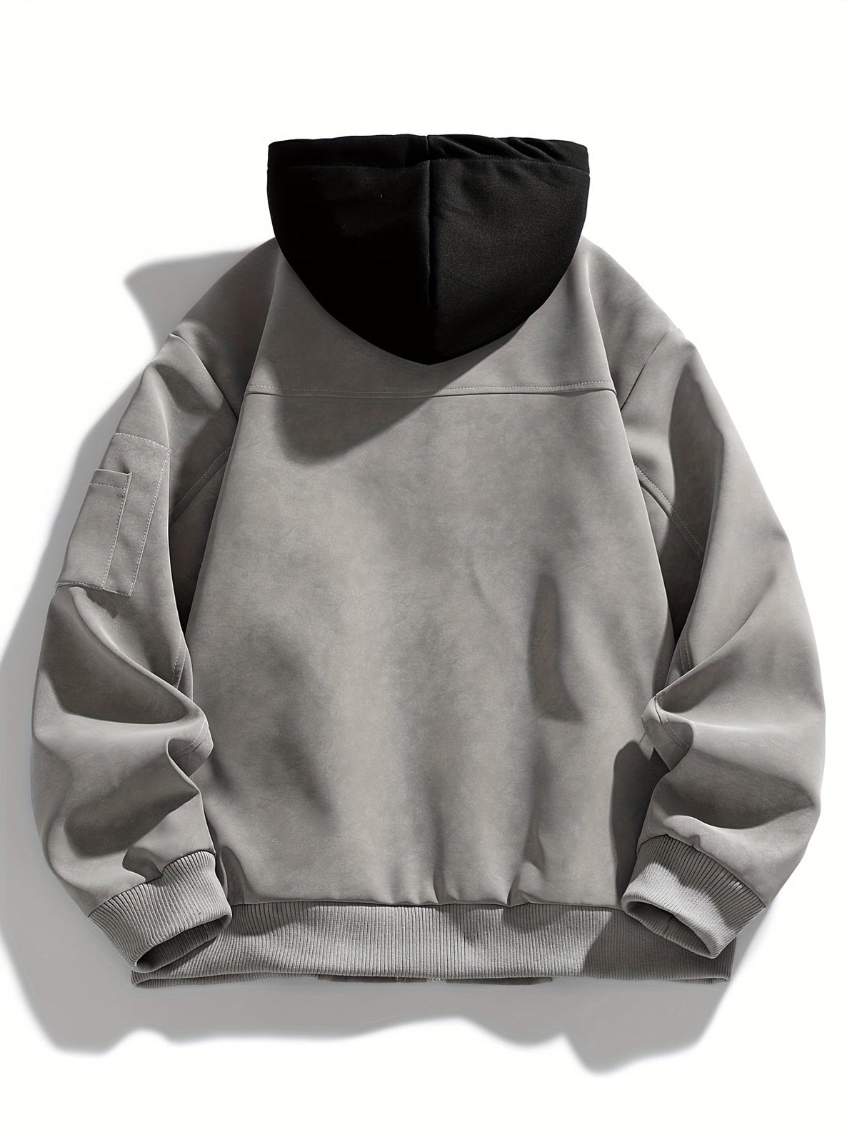 Women's Drawstring Hood Zip Jacket with Ribbed Cuffs and Hem