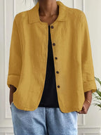 Women's Lightweight Button Front Jacket – Relaxed Summer