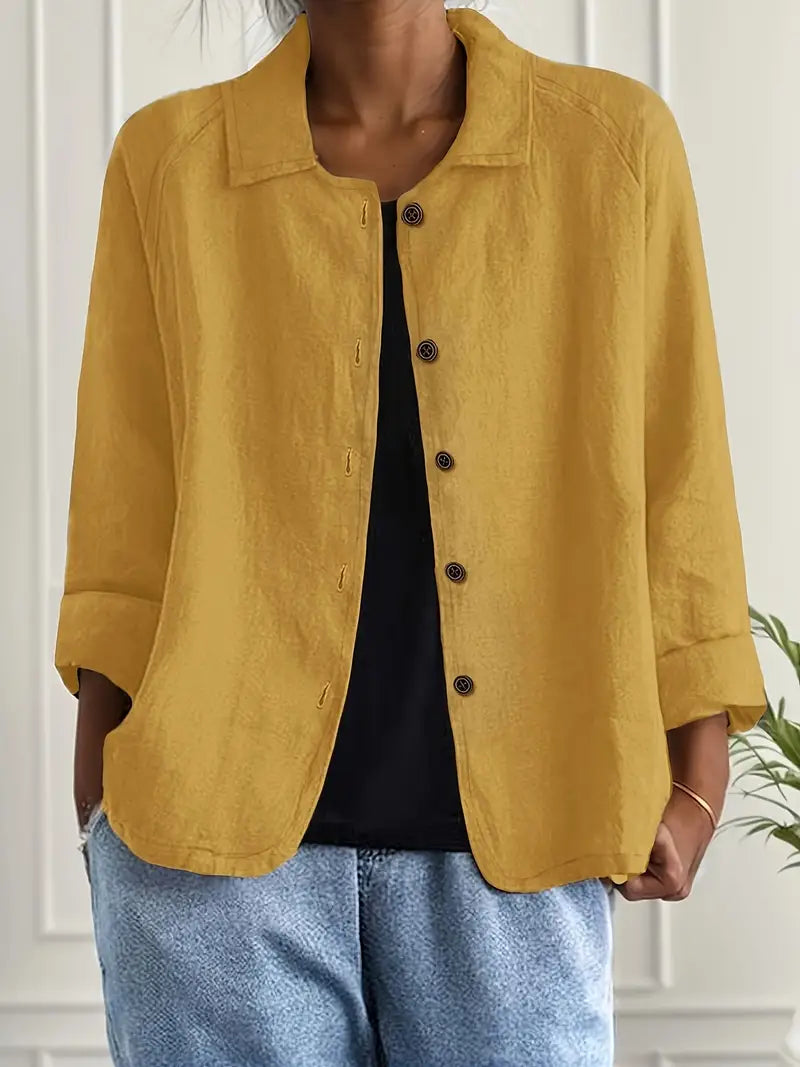 Women's Lightweight Button Front Jacket – Relaxed Summer