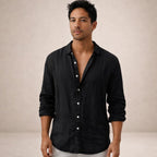 Men's Regular Fit Linen Button Down Casual Shirt