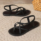 Women's Braided Flat Sandals – Secure Strappy Shoes