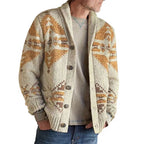 Men's Vintage Inspired Shawl Collar Cardigan Printed Button Knit