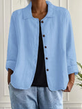 Women's Lightweight Button Front Jacket – Relaxed Summer