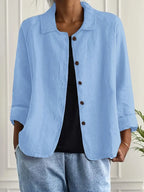 Women's Lightweight Button Front Jacket – Relaxed Summer
