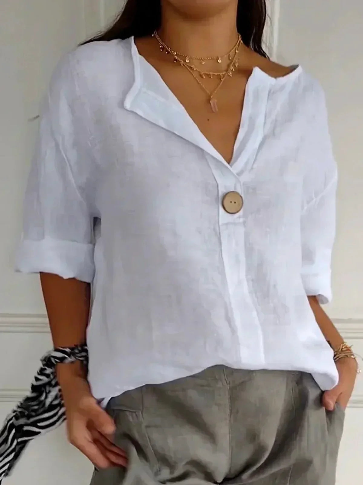 Women's Casual V-Neck Blouse