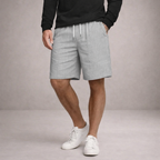 Men's Linen Shorts Drawstring Waist Printed Summer Fit