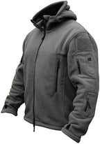 Men's Hooded Fleece Jacket Warm Multi Pocket Outdoor Layer