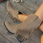Women's Wide Calf Western Fringe Cowboy Boots