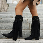 Women's Wide Calf Western Fringe Cowboy Boots