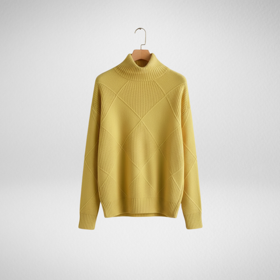 Women's Diamond Knit Turtleneck Sweater