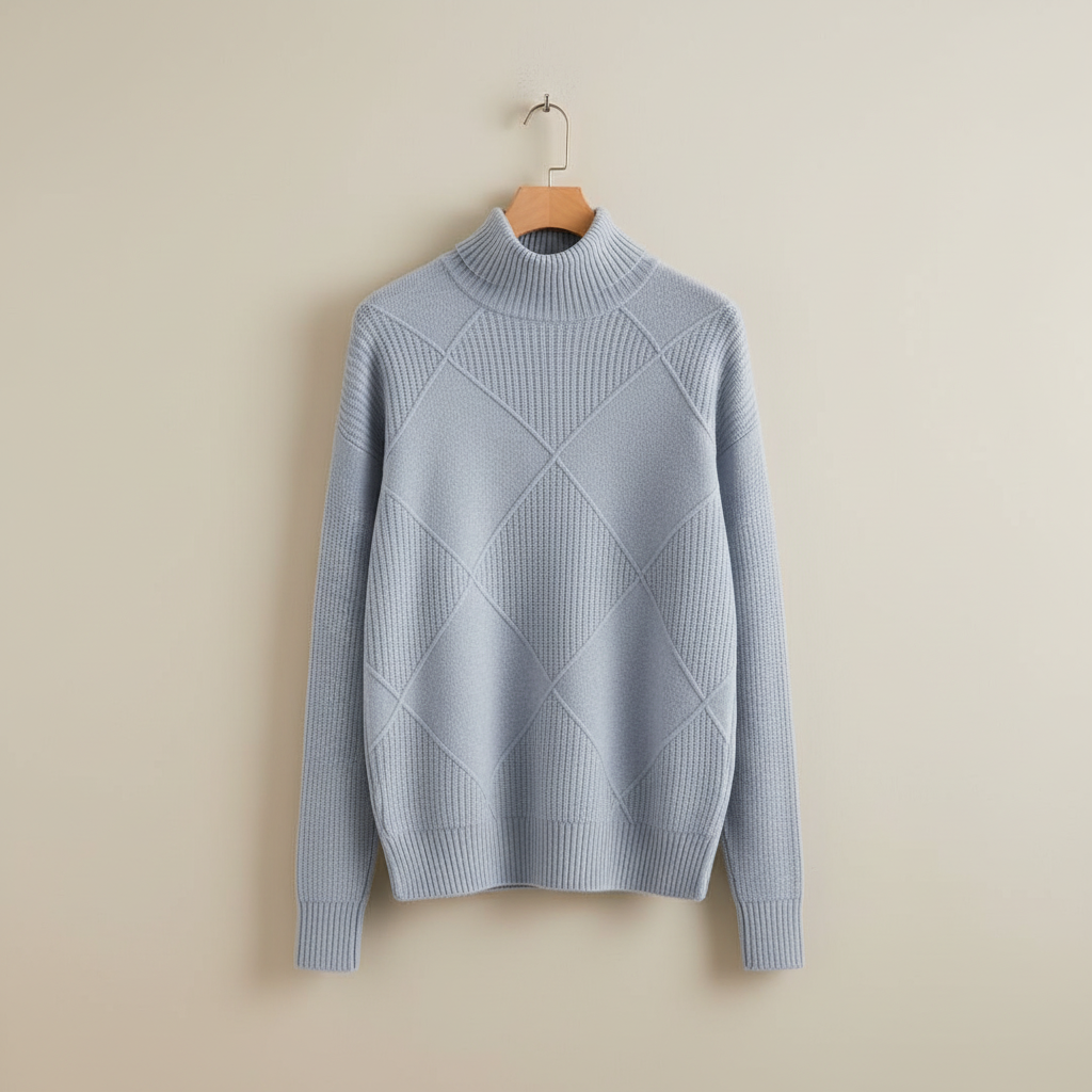 Women's Diamond Knit Turtleneck Sweater