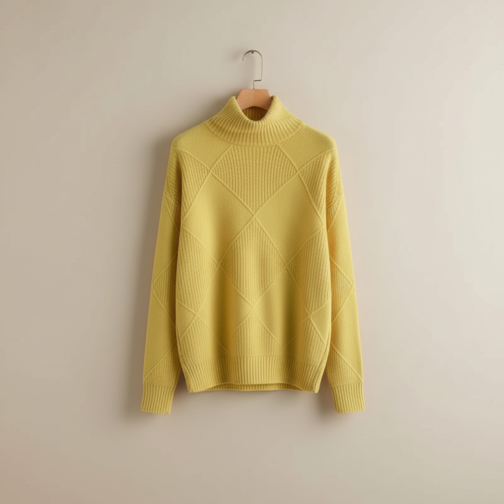 Women's Diamond Knit Turtleneck Sweater