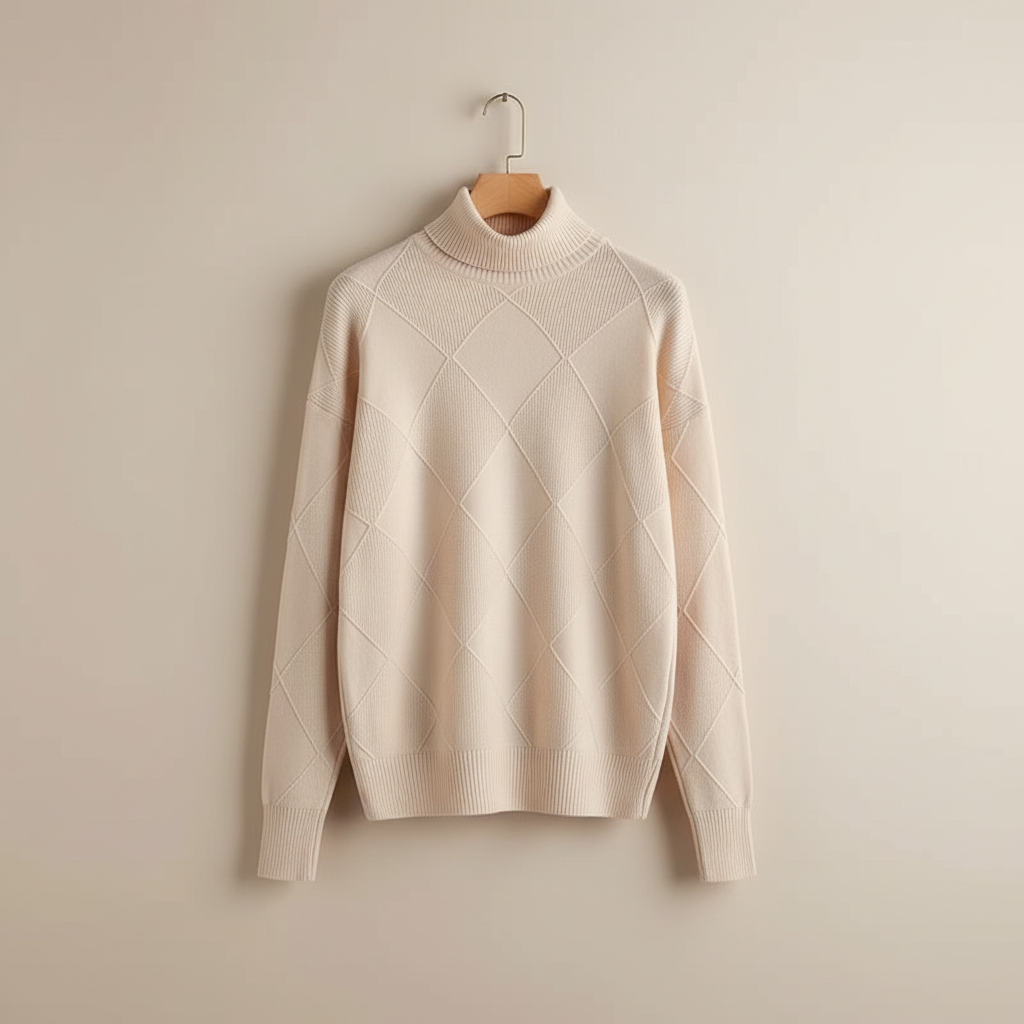 Women's Diamond Knit Turtleneck Sweater