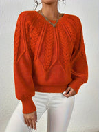 Women's Cable Knit Crew Neck Sweater