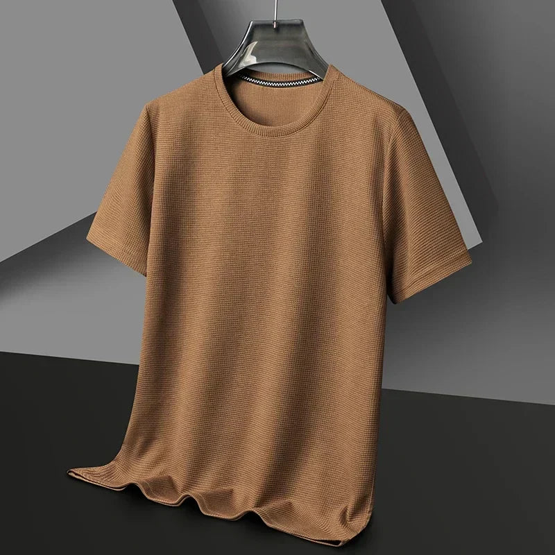 Men's Textured Crew Neck Short Sleeve T Shirt
