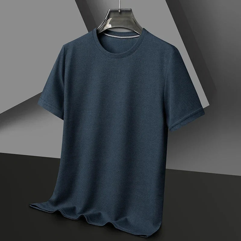 Men's Textured Crew Neck Short Sleeve T Shirt