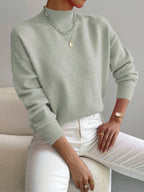 Women's Mock Neck Pullover Sweater