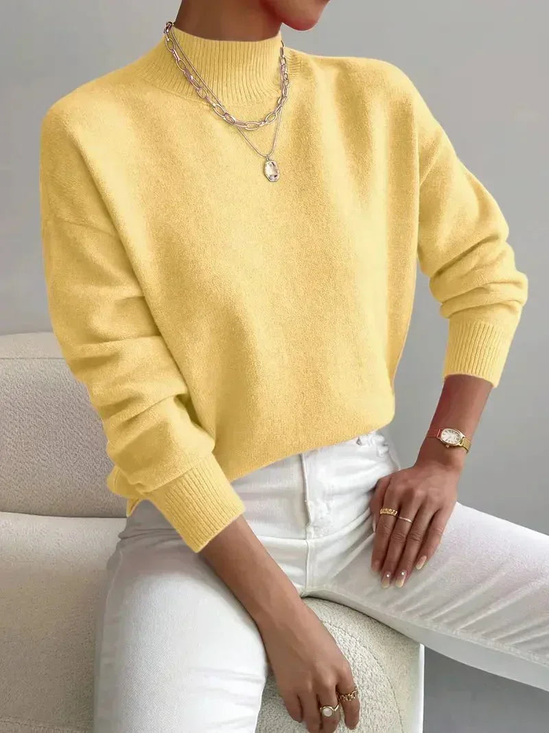 Women's Mock Neck Pullover Sweater