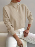 Women's Mock Neck Pullover Sweater