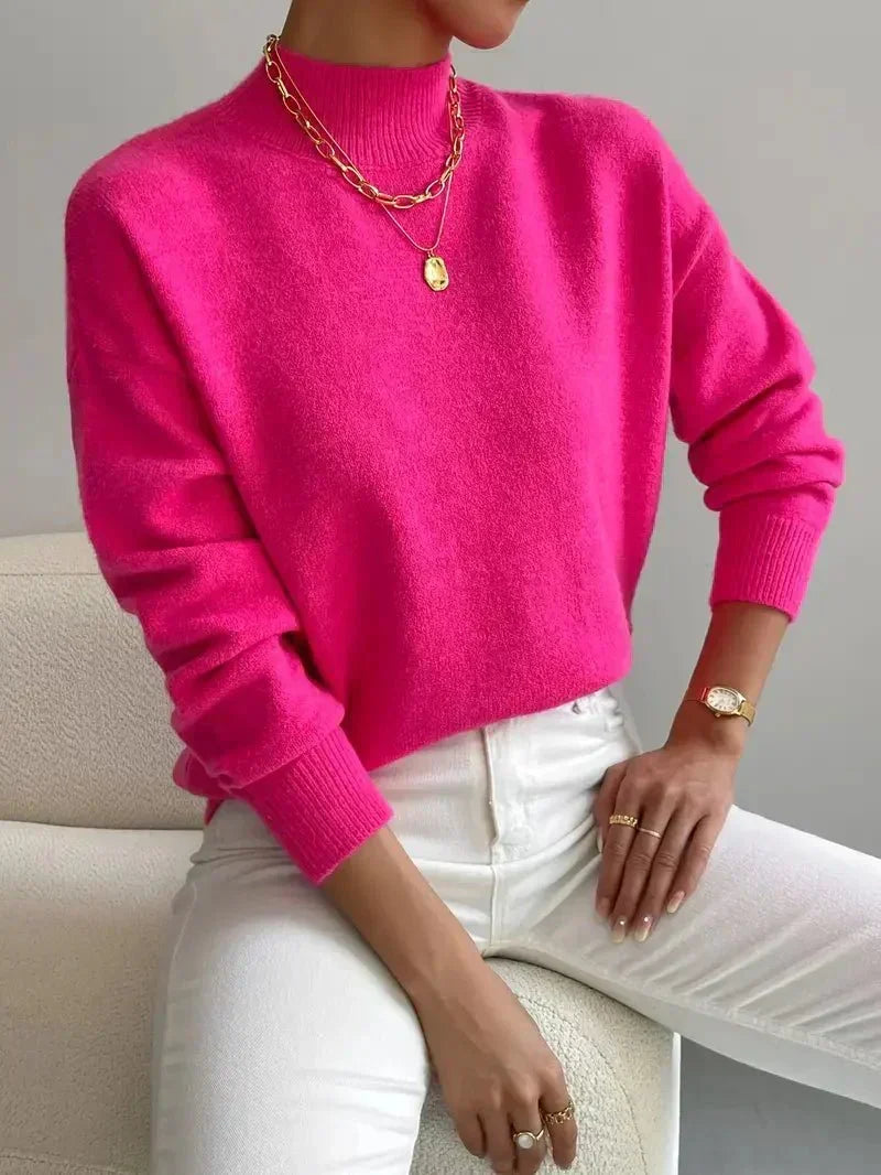 Women's Mock Neck Pullover Sweater